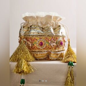 NWT FREE PEOPLE ONE SEASONS SPARKLE MINI GIFT SACK